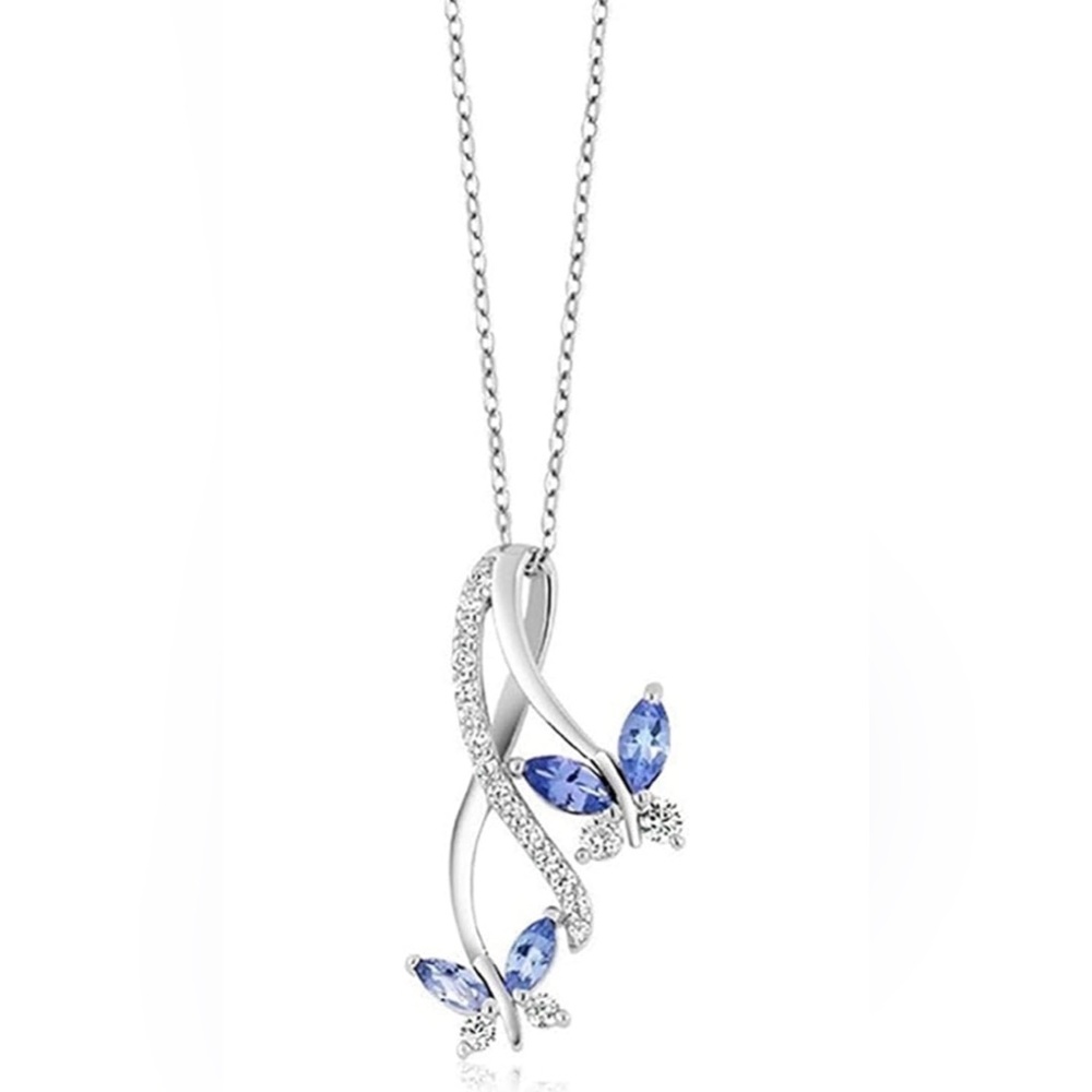 Elegant Silver Butterfly Pendant Necklace